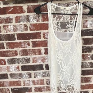 Cream lace tank